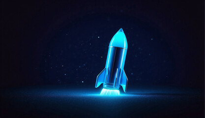 Blue and purple neon light icon isolated in gradient background. Vibrant colors, laser show. 3d rendering illustration.