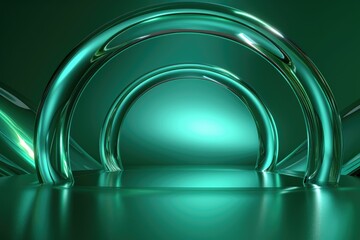 Naklejka premium luxury background images Green, clear like glass. 3D illustration.