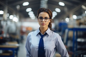 Fototapeta premium Woman working hard in the professional world. AI generated
