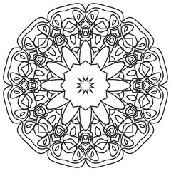 Fototapeta premium Flower Mandala. Vintage decorative elements. Oriental pattern, vector illustration. Islam, Arabic, Indian, moroccan,spain, turkish, pakistan, chinese, mystic, ottoman motifs. Coloring book page