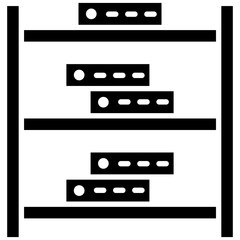 Server Rack icon vector image. Can be used for Web Hosting.