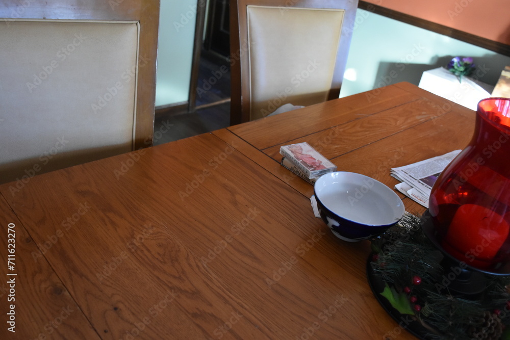 Sticker Chairs by a Wooden Table