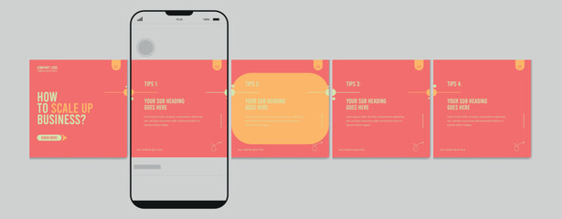 Linkedin Carousel Post Design, editable social media Instagram carousel post, most engaging business carousel post template, eps 10. © Graphaxil