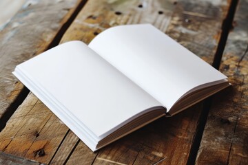 Fototapeta premium Opened white book mock up. AI generative