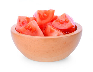 slide tomato isolated on white background.