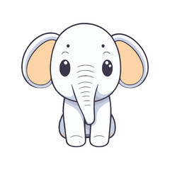 Cute Elephant wild animal vector EPS