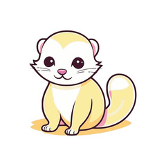 Cute Ferret wild animal vector EPS