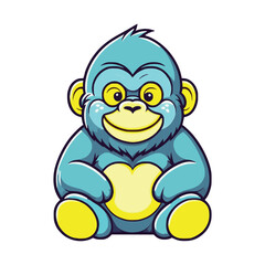 Cute Gorilla wild animal vector EPS