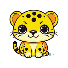 Cute Leopard wild animal vector EPS