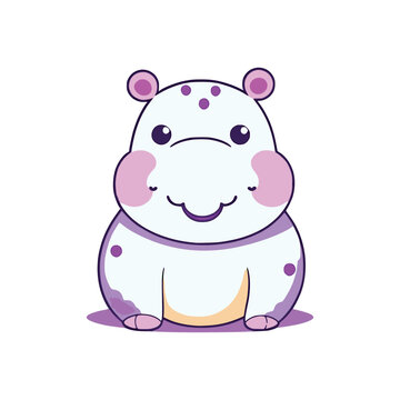 Cute Hippo wild animal vector EPS