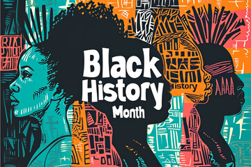 Black History Month colorful background.