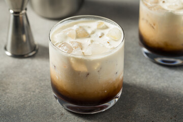 Refreshing Boozy Vodka White Russian Cocktail