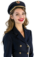 stewardess in transparent background