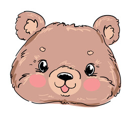 Hand Drawn Cute little Bear vector  illustration design