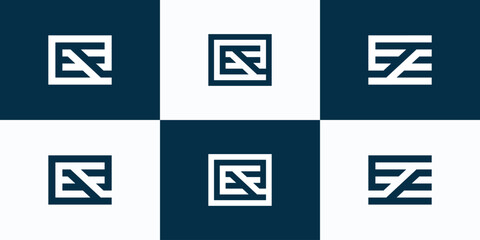 Collection of vector logo design icons and logos, abstract two letter E initials.