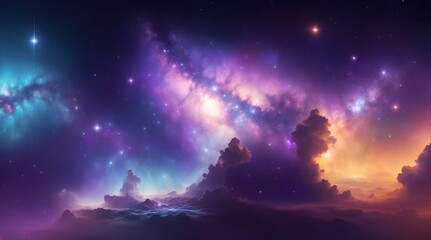 Fototapeta na wymiar Nebula and stars in deep space, mysterious universe background.