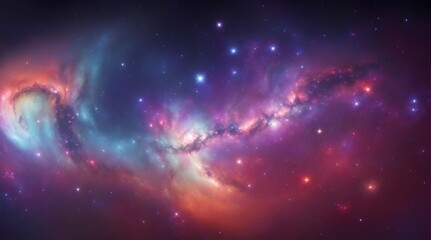 Nebula and stars in deep space, mysterious universe background.