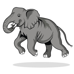 vector cute elephant cartoon isolated