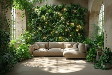 a room with serene peaceful ambiance and plants decorated ideas style inspiration