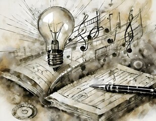 The concept of the birth of a great idea represented by a light bulb.