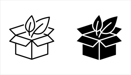 Eco packaging icon set. vector illustration on white background