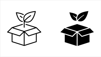 Eco packaging icon set. vector illustration on white background