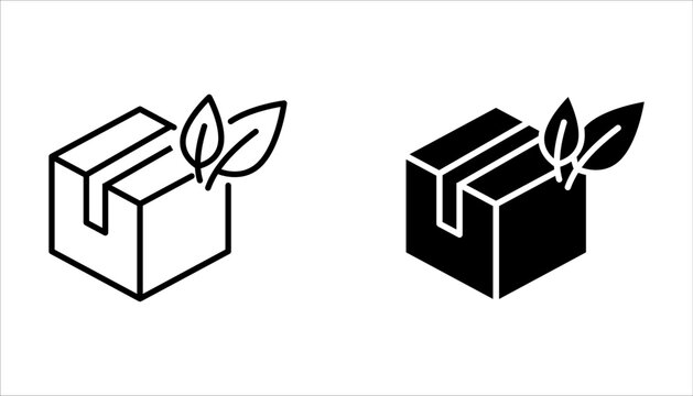 Eco packaging icon set. vector illustration on white background