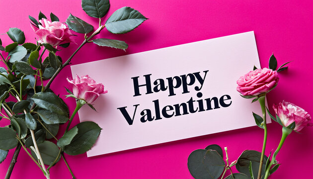 Simple Yet Stylish Valentine's Day Card Saying 'Happy Valentine's' 