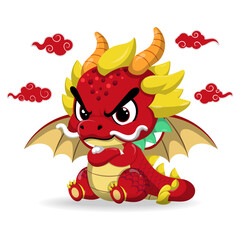 Cute Dragon Vector Illustration Special Chinese New Year
