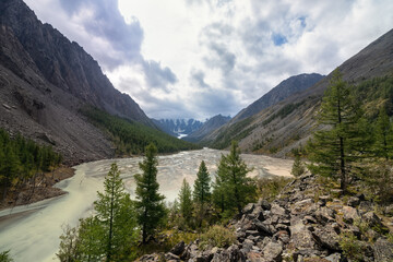 Maashay River Valley in the Altai Mountains