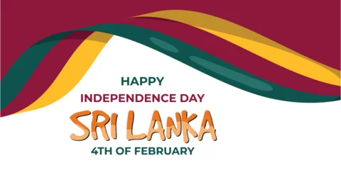 Foto op Aluminium Sri Lanka Independence Day Abstract Background with Waving Flag. 4th of February National day of sri lanka wallpaper © i