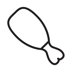 Fried chicken leg icon .Food meat outlined.Chicken leg outline.Fast food.Isolated on white background.Outline vector illustration.