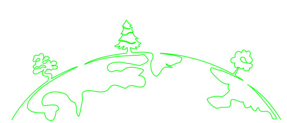 line art Green earth day. Ecological earth concept. Green planet. Earth. Ecology concept. Environmental concept. Safe world. Save the Earth. Eps 10 vector graphics