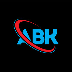 ABK logo. ABK letter. ABK letter logo design. Intitials ABK logo linked with circle and uppercase monogram logo. ABK typography for technology, business and real estate brand.
