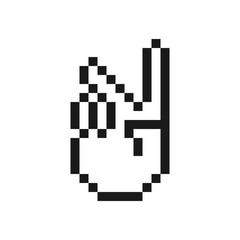 Fototapeta premium V sign. Hand gesture index and middle fingers raised. Victory peace.