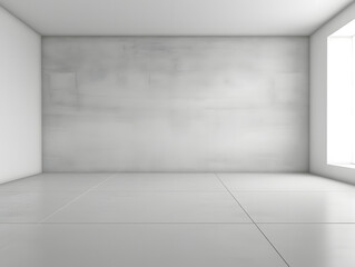 Empty room with white wall and empty space