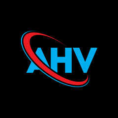 AHV logo. AHV letter. AHV letter logo design. Initials AHV logo linked with circle and uppercase monogram logo. AHV typography for technology, business and real estate brand.