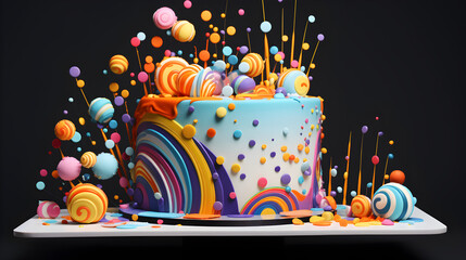 Unicorn-Inspired Colorful Cake,,
Delicious Unicorn Cake Creation