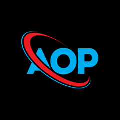 AOP logo. AOP letter. AOP letter logo design. Initials AOP logo linked with circle and uppercase monogram logo. AOP typography for technology, business and real estate brand.