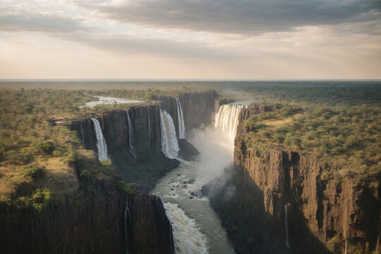 Victoria falls at sunset in the africa © Magic Art
