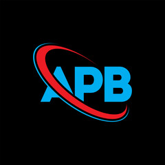 APB logo. APB letter. APB letter logo design. Initials APB logo linked with circle and uppercase monogram logo. APB typography for technology, business and real estate brand.