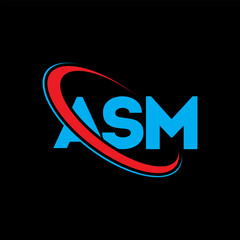 ASM logo. ASM letter. ASM letter logo design. Initials ASM logo linked with circle and uppercase monogram logo. ASM typography for technology, business and real estate brand.