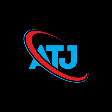 ATJ logo. ATJ letter. ATJ letter logo design. Initials ATJ logo linked with circle and uppercase monogram logo. ATJ typography for technology, business and real estate brand.