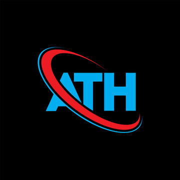 ATH logo. ATH letter. ATH letter logo design. Initials ATH logo linked with circle and uppercase monogram logo. ATH typography for technology, business and real estate brand.