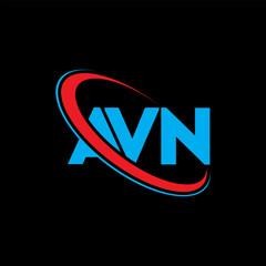 AVN logo. AVN letter. AVN letter logo design. Initials AVN logo linked with circle and uppercase monogram logo. AVN typography for technology, business and real estate brand.