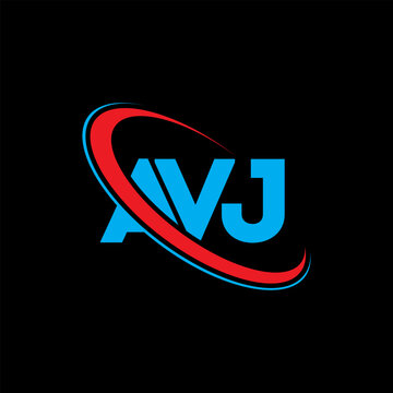 AVJ logo. AVJ letter. AVJ letter logo design. Initials AVJ logo linked with circle and uppercase monogram logo. AVJ typography for technology, business and real estate brand.