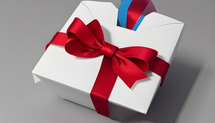 gift box with red ribbon and bow