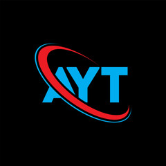 Fototapeta na wymiar AYT logo. AYT letter. AYT letter logo design. Initials AYT logo linked with circle and uppercase monogram logo. AYT typography for technology, business and real estate brand.