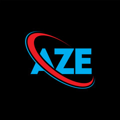 AZE logo. AZE letter. AZE letter logo design. Initials AZE logo linked with circle and uppercase monogram logo. AZE typography for technology, business and real estate brand.