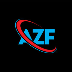Fototapeta na wymiar AZF logo. AZF letter. AZF letter logo design. Initials AZF logo linked with circle and uppercase monogram logo. AZF typography for technology, business and real estate brand.